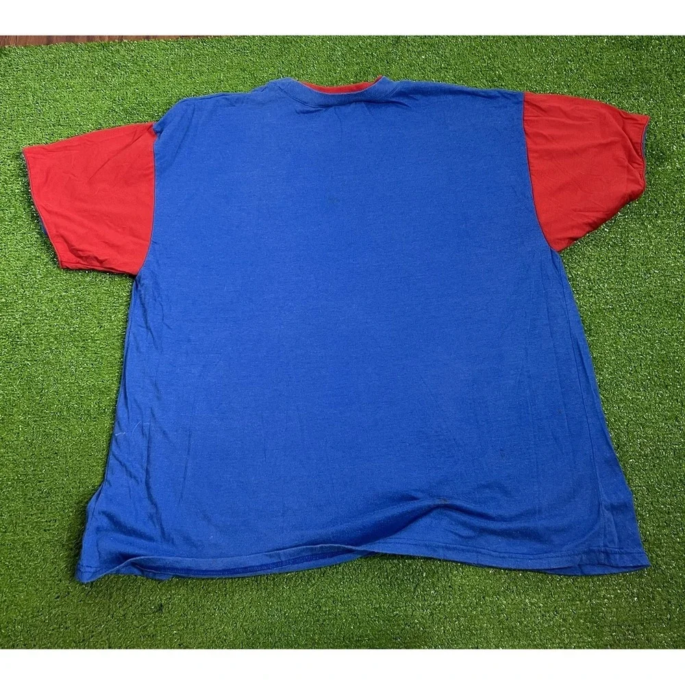 Vintage Color Block T-shirt LG Soft Cotton 80s Maternity Shirt Maternity Wear - Picture 2 of 6